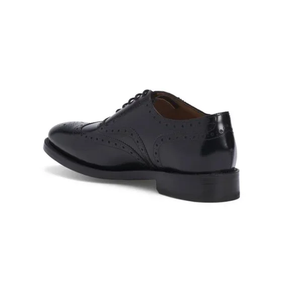 ALLEN EDMONDS Black Men's Leather Hendrix Wingtip Dress Oxfords